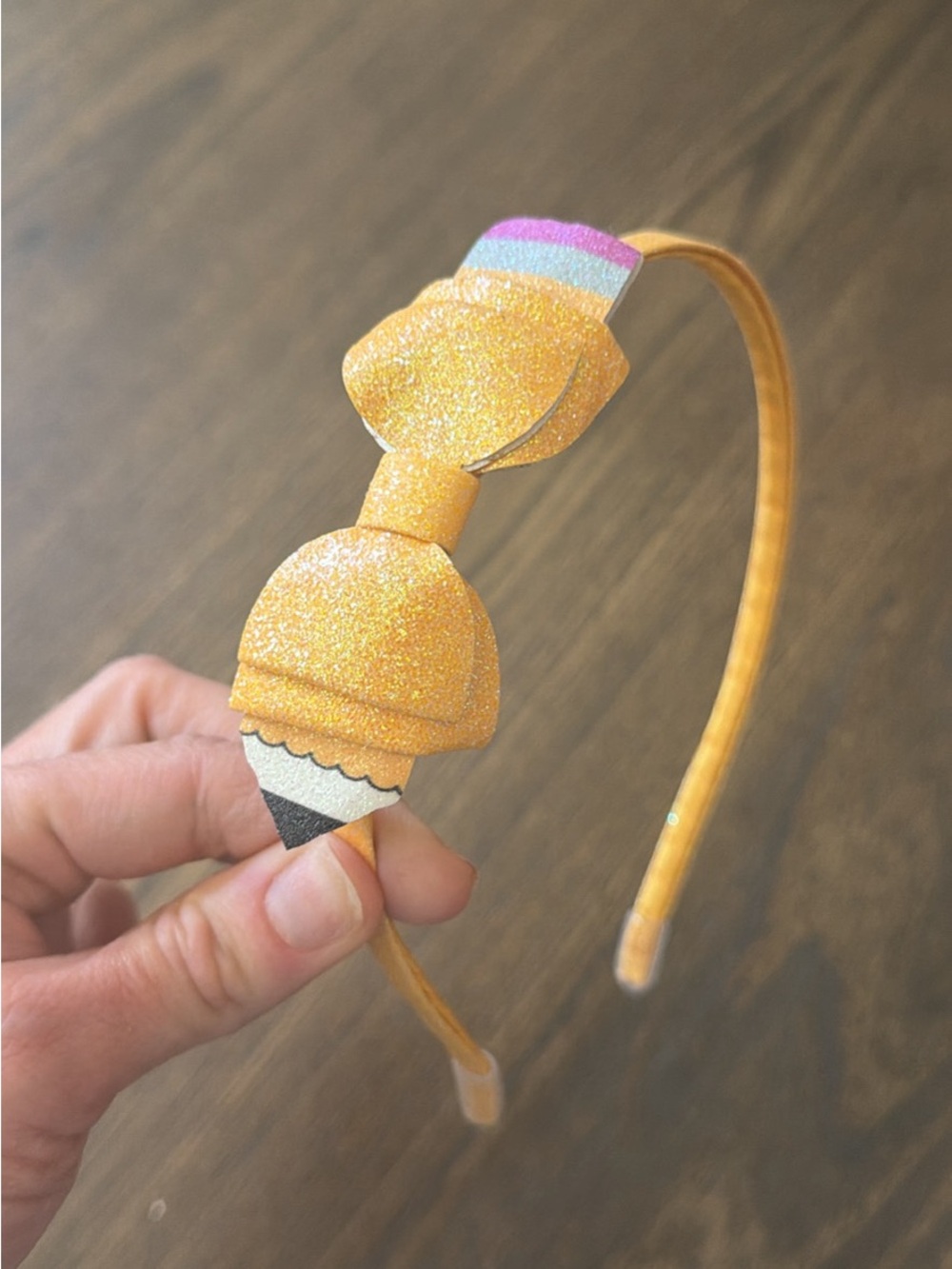 Gold Glitter Ice Cream Bow Kids Headband